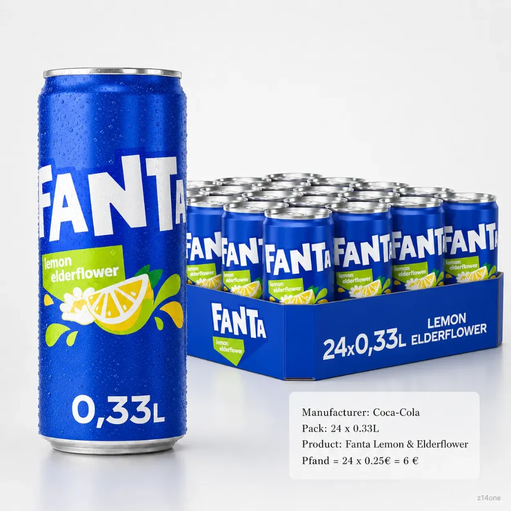 Fanta Lemon & Elderflower  DOSE ( 24 x 0,33 L )