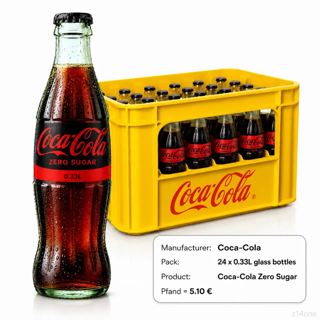 Coca Cola Zero   GLASS ( 24 x 0,33 L )