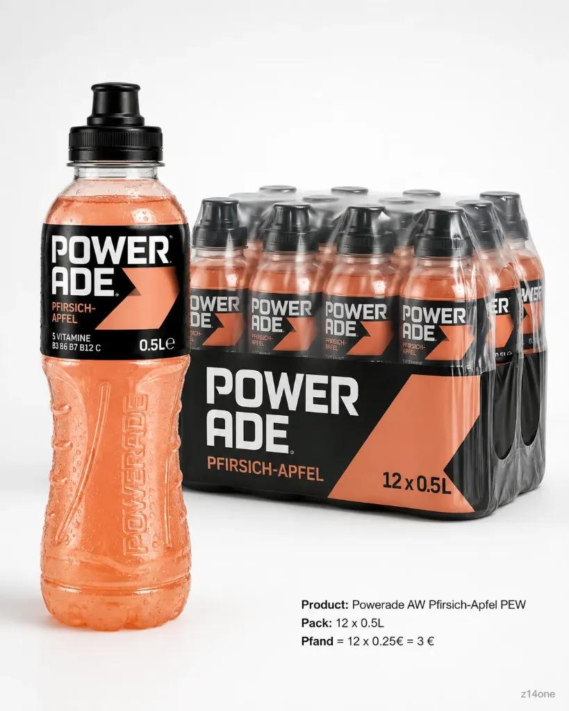 Powerade Aw Pfirsich Apfel   PEW ( 12 x 0,5 L )