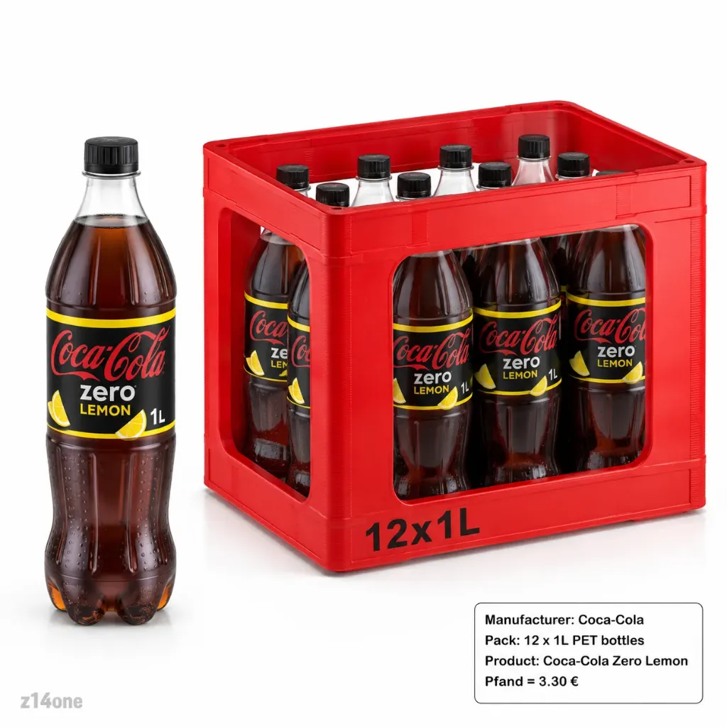 Coca Cola Zero Lemon  PET ( 12 x 1 L )