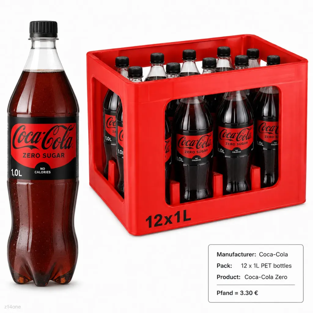 Coca Cola Zero  PET ( 12 x 1 L )