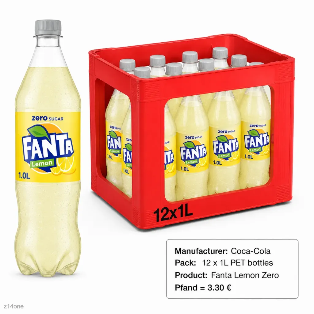 Fanta Lemon Zero  PET ( 12 x 1 L )
