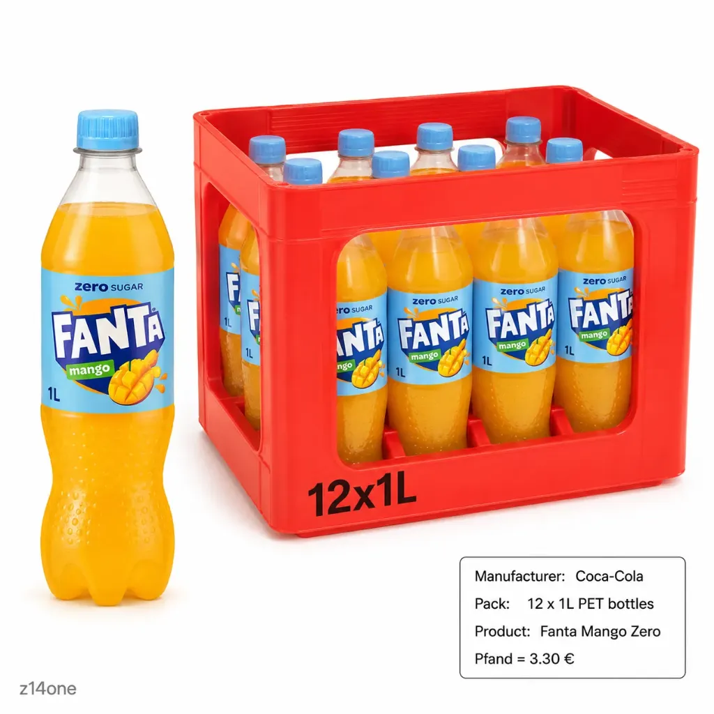 Fanta Mango Zero  PET ( 12 x 1 L )