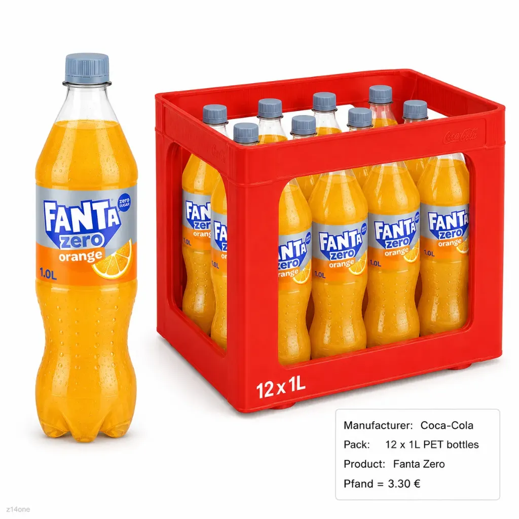 Fanta Orange Zero  PET ( 12 x 1 L )
