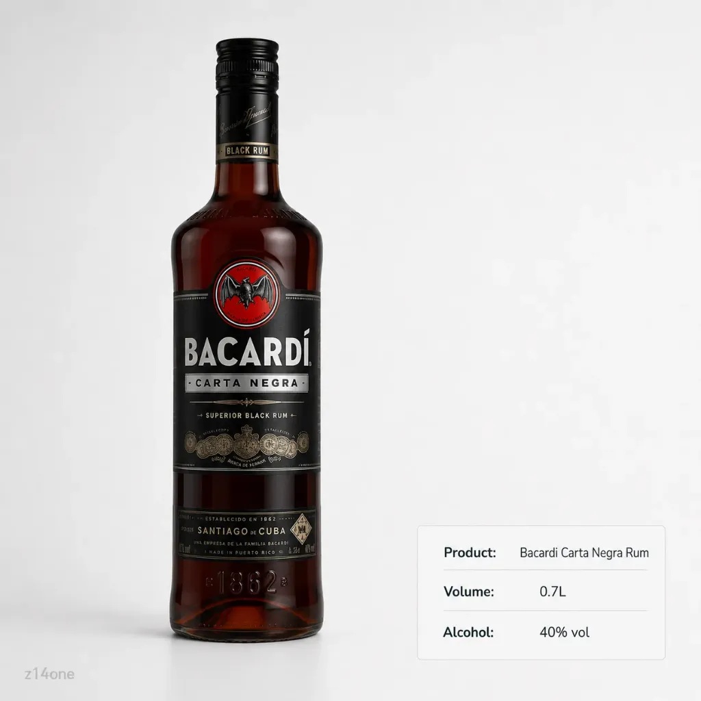 [04-0056] Bacardi Carta Negra Rum 40% Vol. 0.7 L
